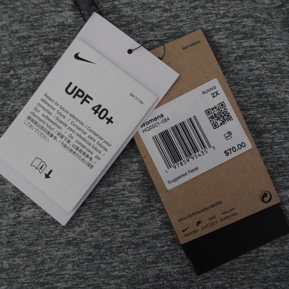 Nike Active Dri-Fit Running Top Women's Size 2X Gray Swift-Element UV 1/4-Zip - Picture 9 of 11